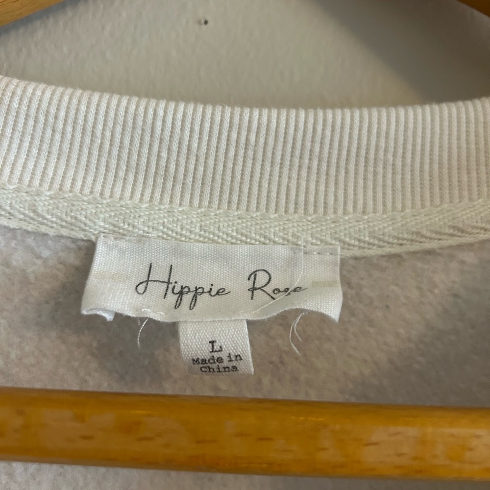 Hippie Rose White and Blue Patterned Sweater - Picture 3 of 3